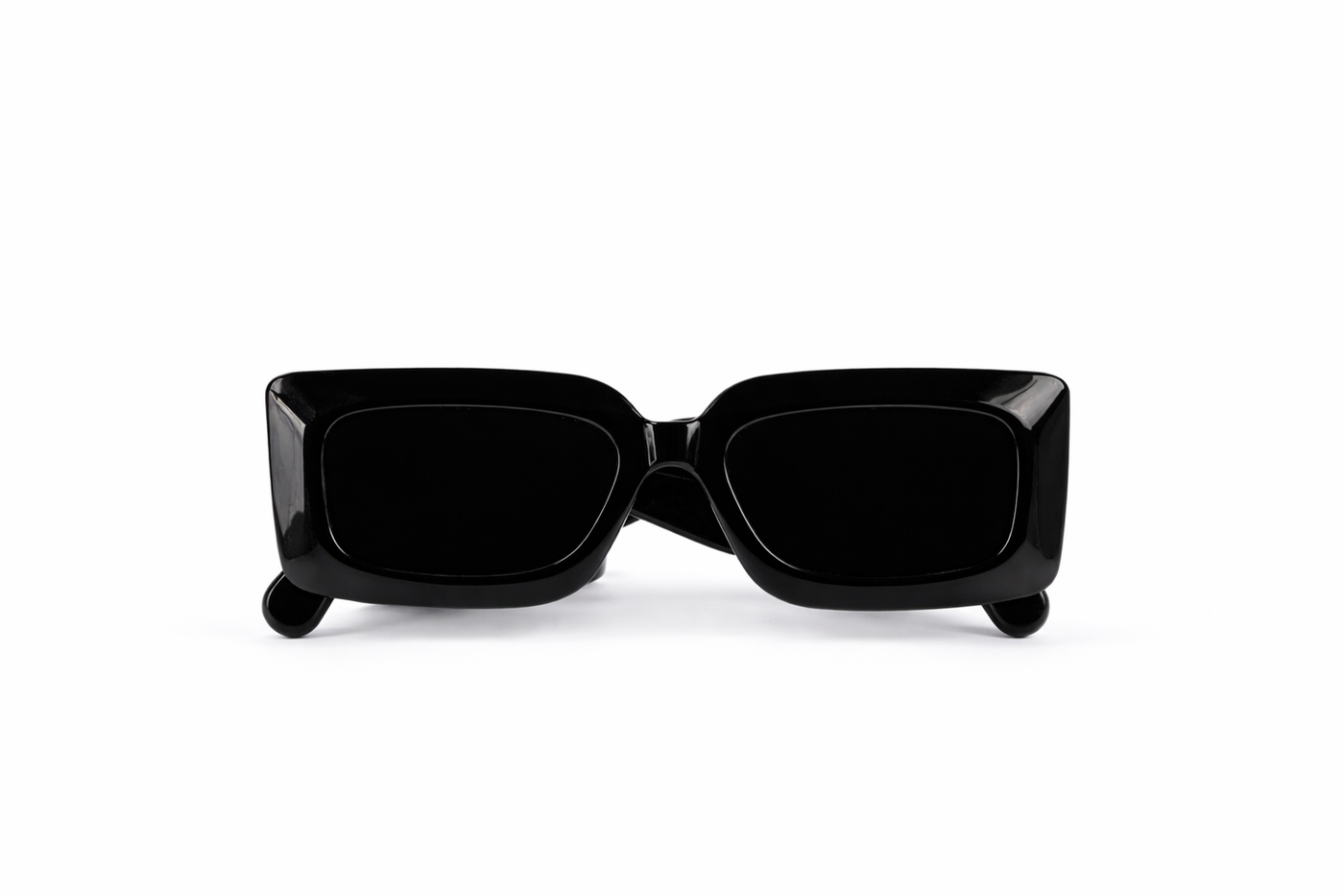 The Oversized Shielded Square Sunglasses – Glossy Black Edition VZ-013
