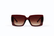 The Oversized Square Sunglasses – Burgundy Gradient Edition VZ-016