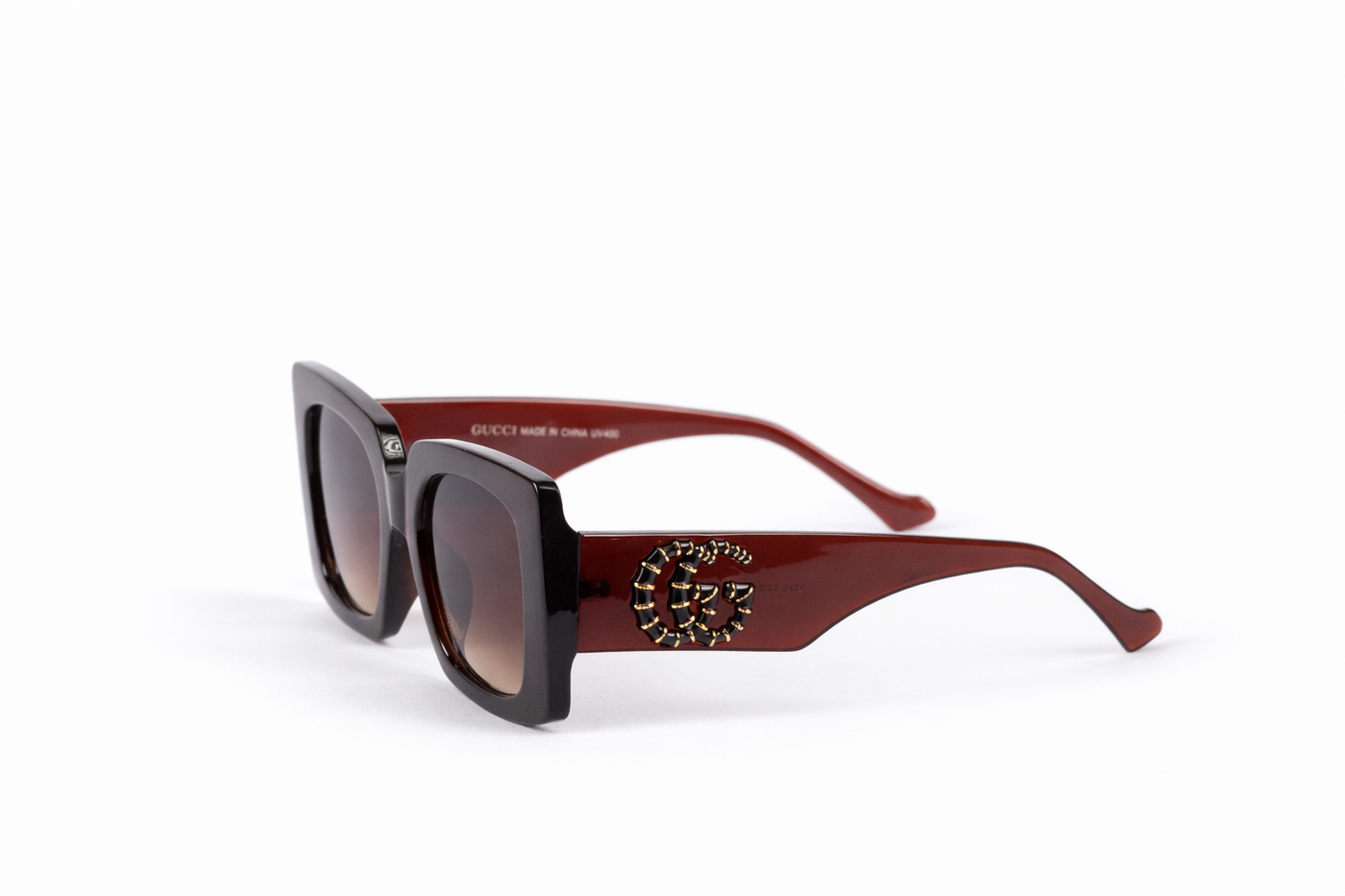 The Oversized Square Sunglasses – Burgundy Gradient Edition VZ-016