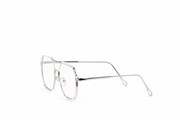 The Transparent Aviator Square Eyeglasses – Silver Edition VZ-019