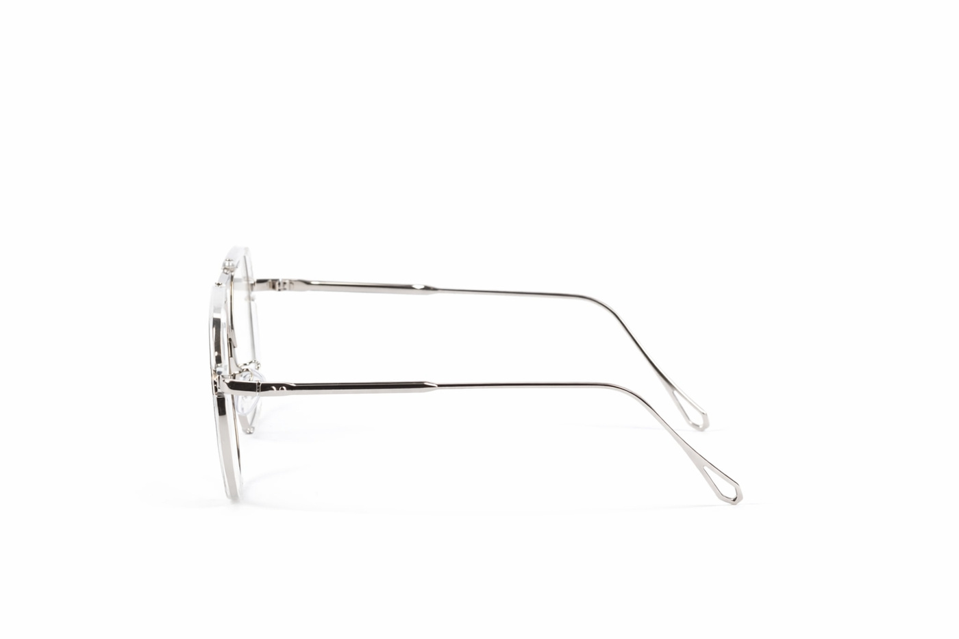 The Transparent Aviator Square Eyeglasses – Silver Edition VZ-019
