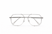 The Transparent Aviator Square Eyeglasses – Silver Edition VZ-019