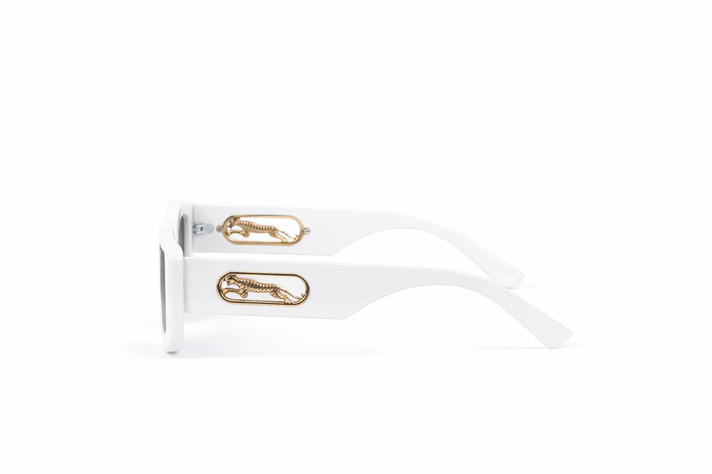 The Bold Sculpted Square Sunglasses – White Gold Edition VZ-023
