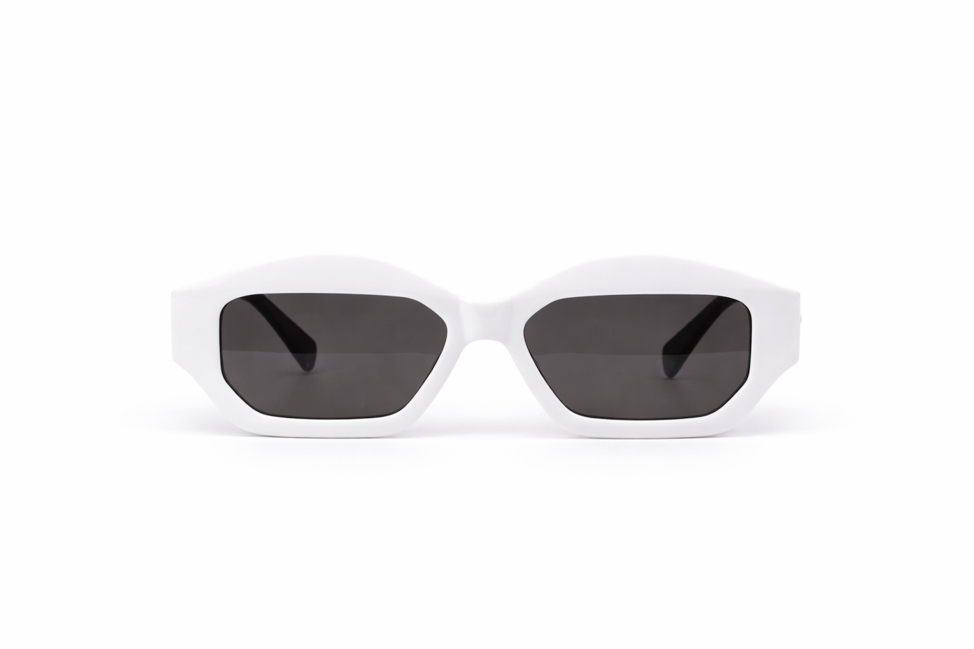 The Modern Angular Slim Sunglasses – White Black Edition VZ-024