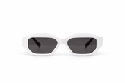 The Modern Angular Slim Sunglasses – White Black Edition VZ-024