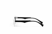 The Modern Angular Slim Sunglasses – White Black Edition VZ-024