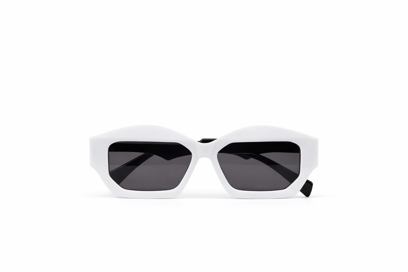 The Modern Angular Slim Sunglasses – White Black Edition VZ-024