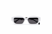 The Modern Angular Slim Sunglasses – White Black Edition VZ-024