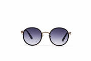The Classic Round Luxe Sunglasses – Black Gold Gradient Edition VZ-026