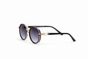 The Classic Round Luxe Sunglasses – Black Gold Gradient Edition VZ-026