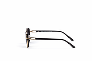 The Classic Round Luxe Sunglasses – Black Gold Gradient Edition VZ-026