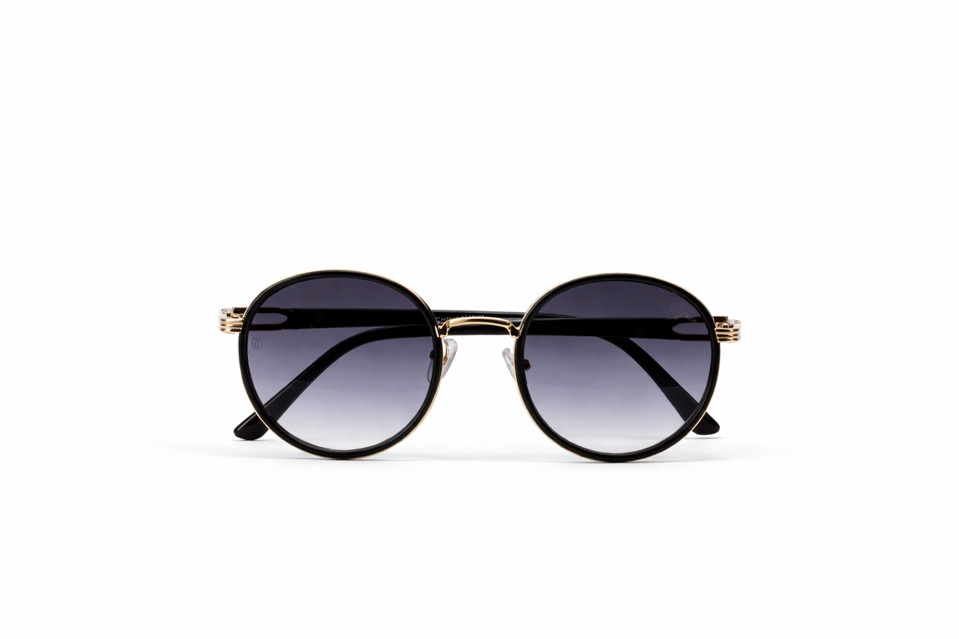 The Classic Round Luxe Sunglasses – Black Gold Gradient Edition VZ-026