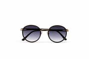 The Classic Round Luxe Sunglasses – Black Gold Gradient Edition VZ-026