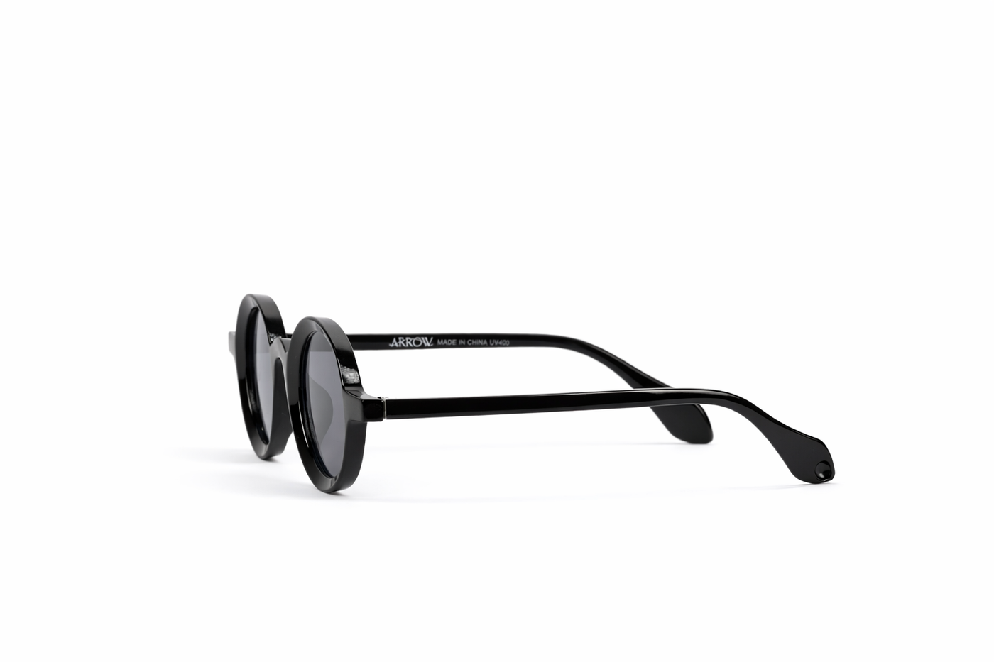 The Retro Bold Round Sunglasses – Glossy Black Edition VZ-027
