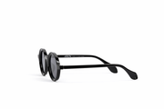 The Retro Bold Round Sunglasses – Glossy Black Edition VZ-027