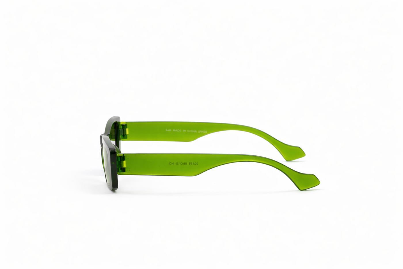 the Bold Rectangular Sunglasses – Translucent Green Edition VZ-029