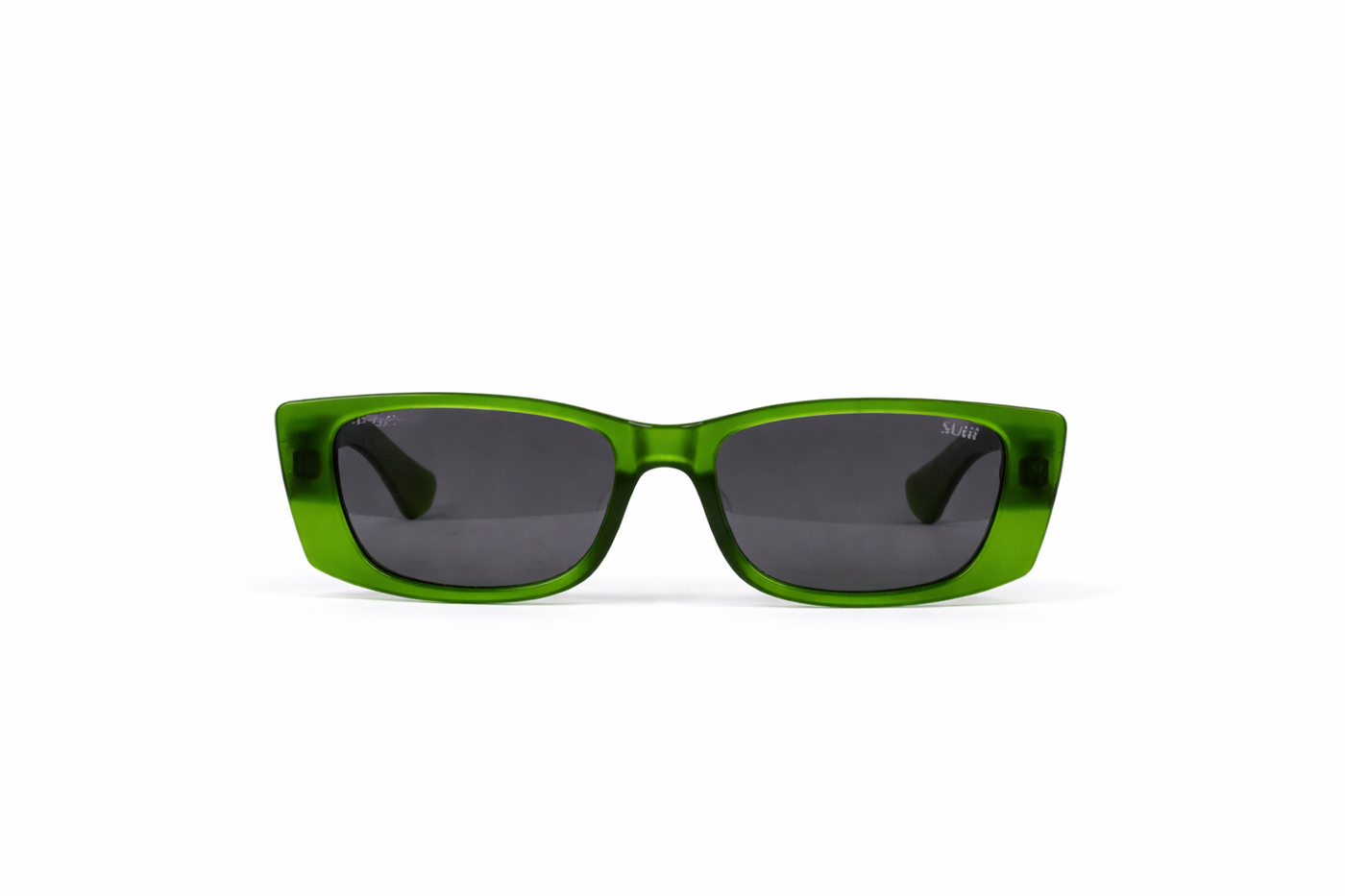 the Bold Rectangular Sunglasses – Translucent Green Edition VZ-029