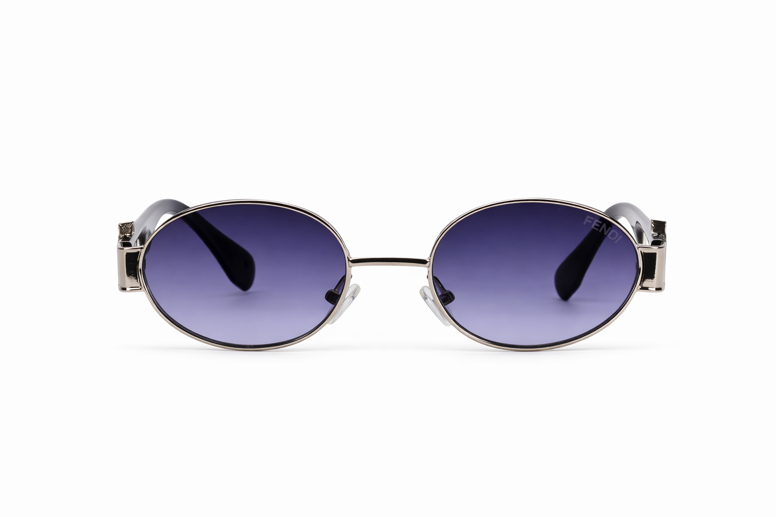 The Classic Oval Metal Sunglasses – Silver Purple Gradient Edition VZ-031 Secondary image