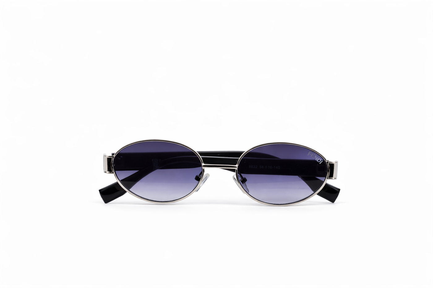The Classic Oval Metal Sunglasses – Silver Purple Gradient Edition VZ-031
