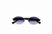 The Classic Oval Metal Sunglasses – Silver Purple Gradient Edition VZ-031