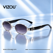 The Classic Oval Metal Sunglasses – Silver Purple Gradient Edition VZ-031
