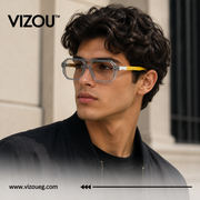 The Modern Transparent Oversized Eyeglasses – Clear Yellow Edition VZ-009