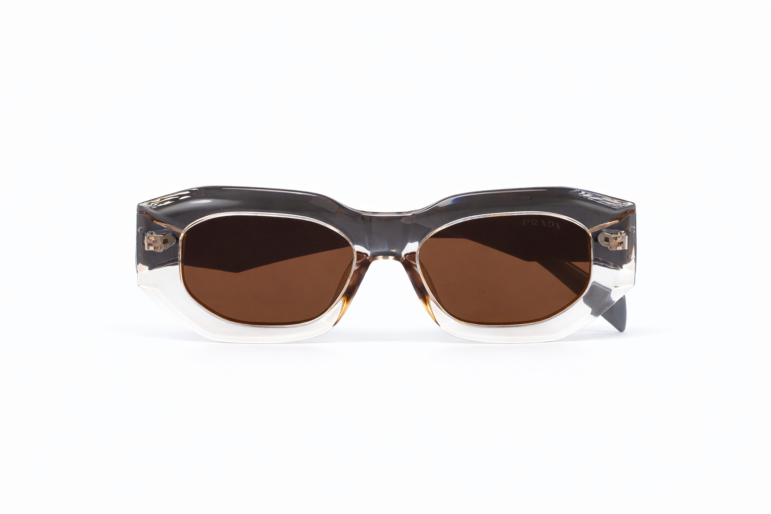 The Contemporary Geometric Sunglasses – Crystal &amp; Grey Edition VZ-046 Secondary image