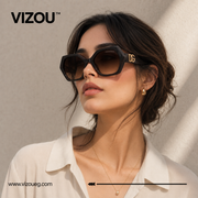 Luxury Geometric Sunglasses – Dark Brown Gold Edition VZ-264