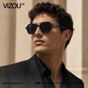Luxury Geometric Square Sunglasses – Matte Black Red Edition VZ-220