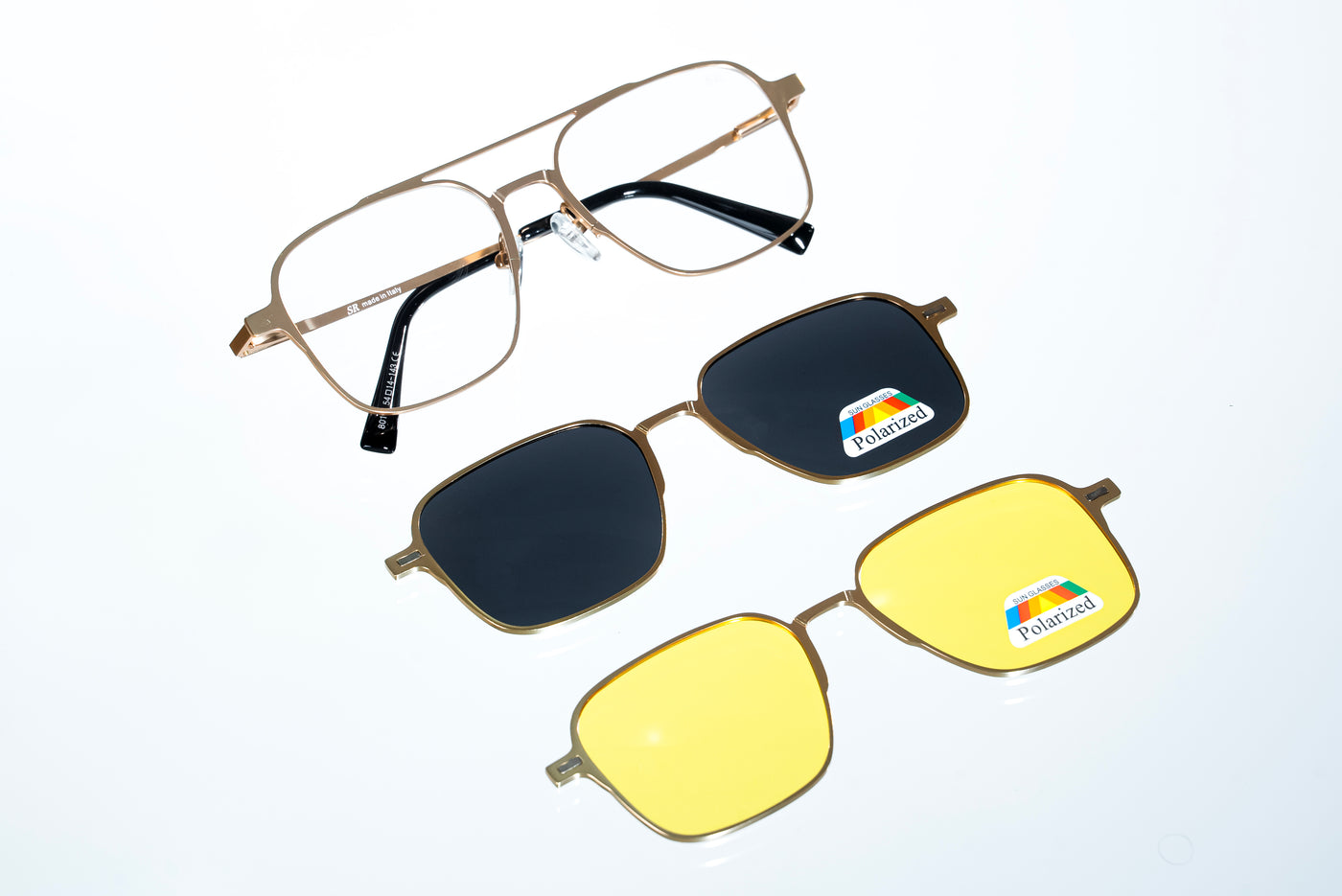 Magnetic Double-Bridge Polarized 3-Lens Eyewear VZ-070