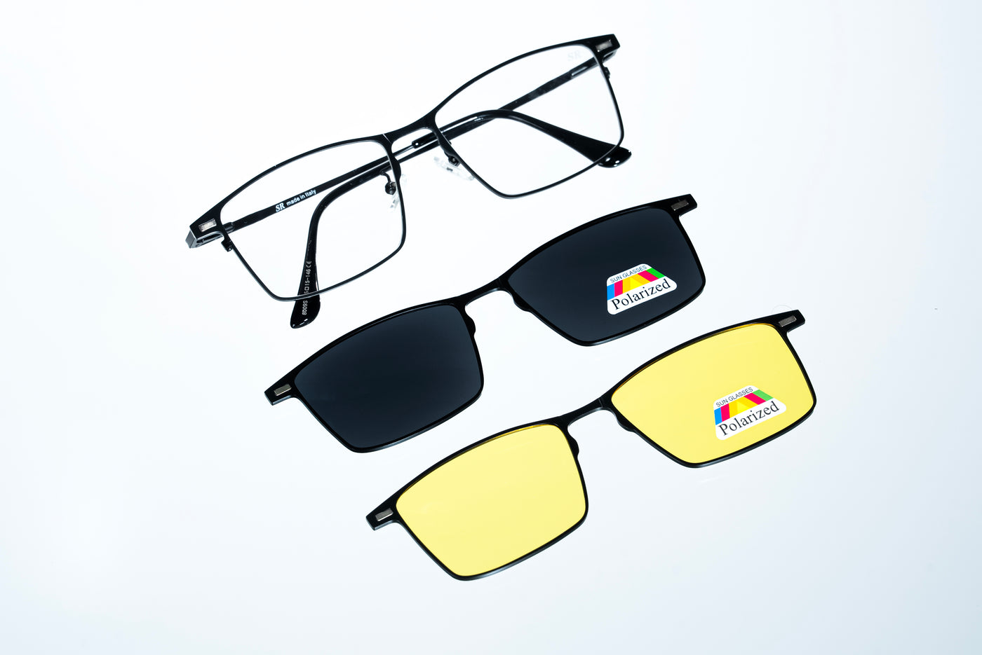 Magnetic Polarized 3-Lens Rectangular Eyewear VZ-071