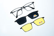 Magnetic Polarized 3-Lens Rectangular Eyewear VZ-071