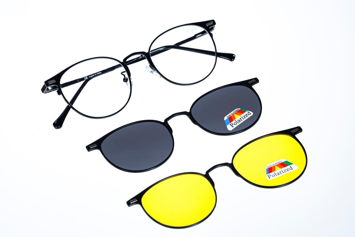 Magnetic Slim Round Polarized 3-Lens Eyewear VZ-075