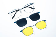 Magnetic Ice Blue Square Polarized 3-Lens Eyewear VZ-076