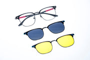 Magnetic Black Sport Accent Square Polarized 3-Lens Eyewear VZ-088