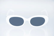 The Retro Oval Sunglasses – White &amp; Smoke Lens Edition VZ-037