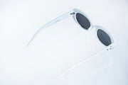 The Retro Oval Sunglasses – White &amp; Smoke Lens Edition VZ-037