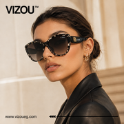 Luxury Cat-Eye Sunglasses – Smoky Tortoiseshell Black Gold Edition VZ-242