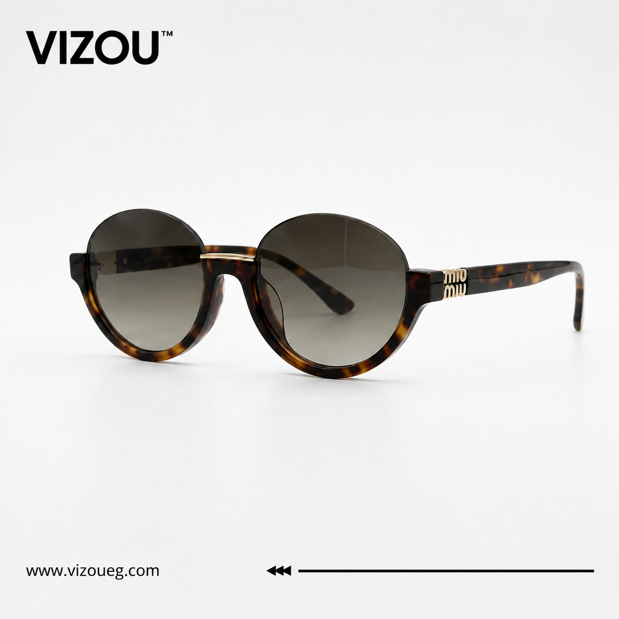 Luxury Oversized Round Sunglasses – Tortoiseshell Smoke Gradient Edition VZ-134