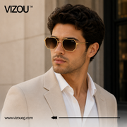 Luxury Geometric Sunglasses – Gold Gradient Edition VZ-196