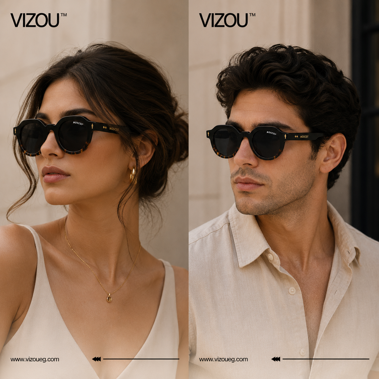 Luxury Round Sunglasses – Black Tortoiseshell Gold Edition VZ-197