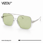 The Modern Flat Top Sunglasses – Silver Green Edition VZ-219