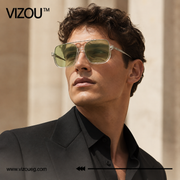 The Modern Flat Top Sunglasses – Silver Green Edition VZ-219