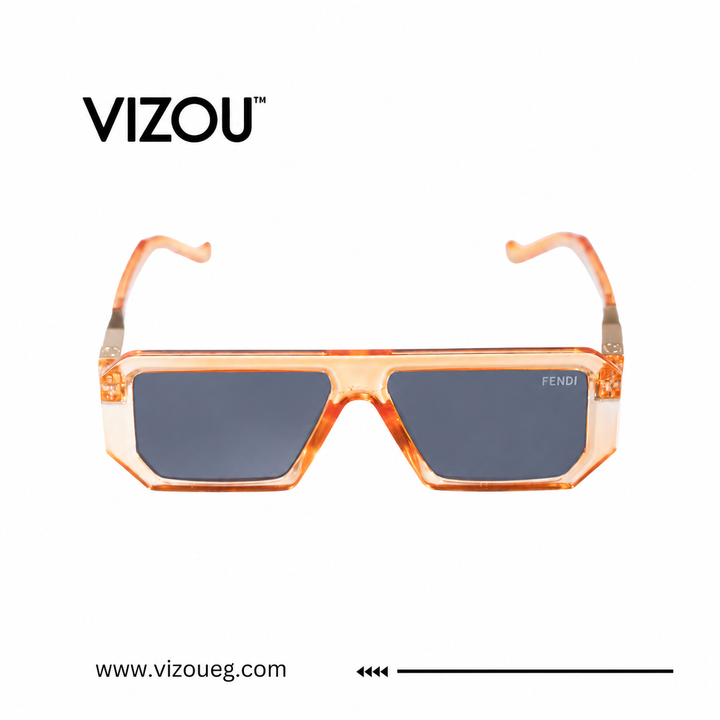 The Luxury Shield Square Sunglasses – Champagne orange Edition VZ-034