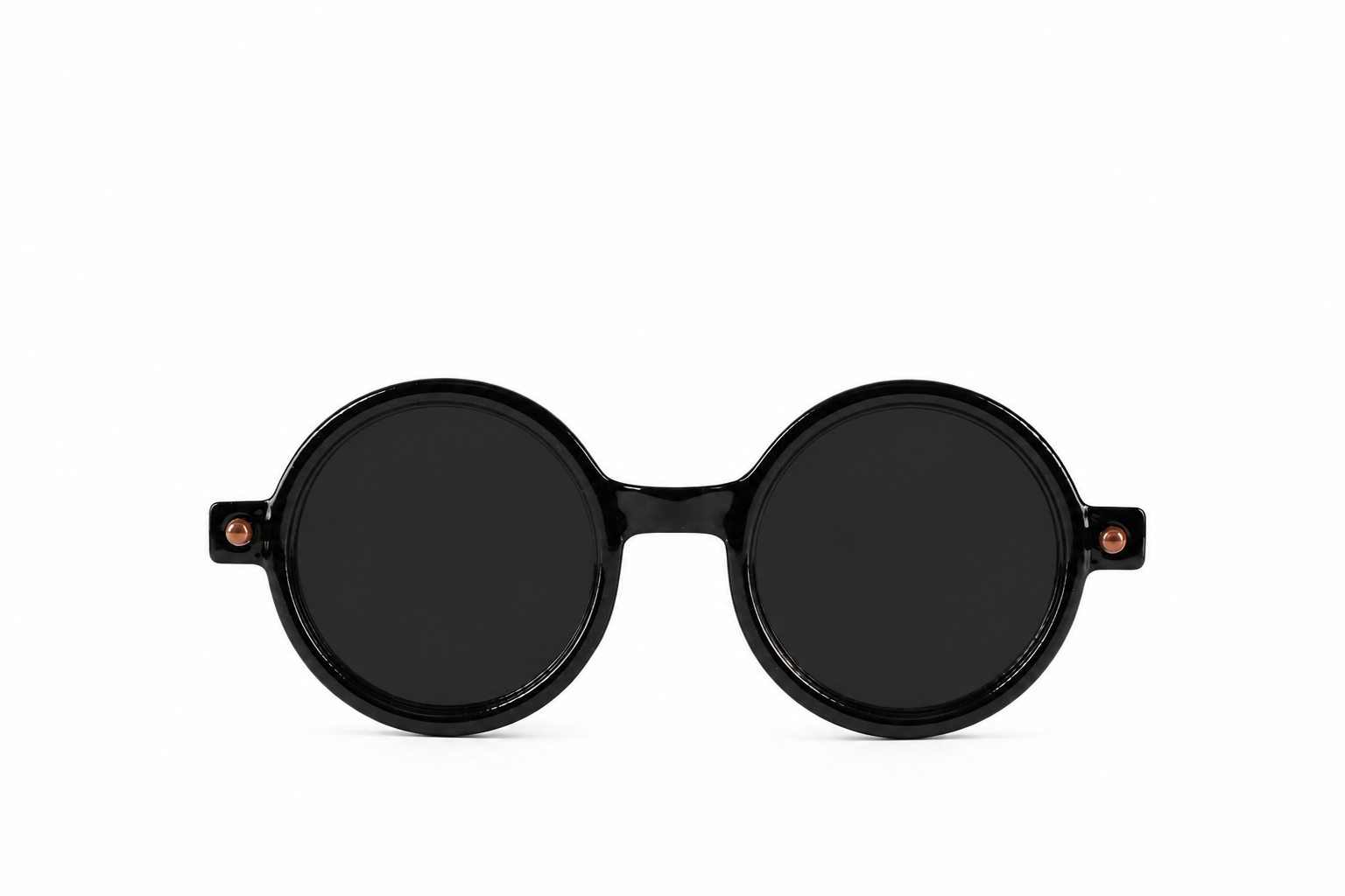 Black Round Frame Sunglasses with Dark Lenses Secondary image