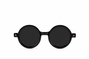 Black Round Frame Sunglasses with Dark Lenses