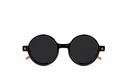 Black Round Frame Sunglasses with Dark Lenses