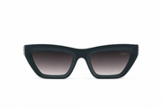 Luxury Matte Green Cat-Eye Sunglasses with Gradient Lenses