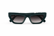 Luxury Matte Green Cat-Eye Sunglasses with Gradient Lenses