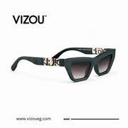 Luxury Matte Green Cat-Eye Sunglasses with Gradient Lenses